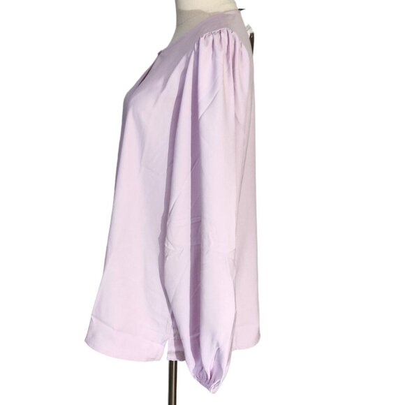 J Crew Pink Puff Sleeve Keyhole Neckline Crepe Top Blouse BL712 Women Size T L - Picture 4 of 15